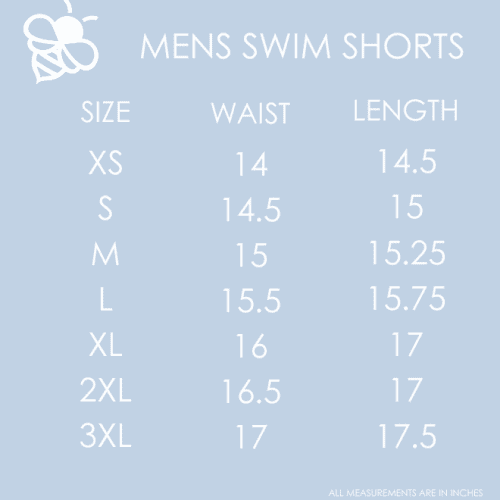 sizes mens swim shorts